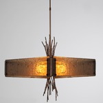 Ironwood Square Chandelier - Oil Rubbed Bronze / Bronze Granite