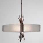 Ironwood Square Chandelier - Oil Rubbed Bronze / Frosted Granite