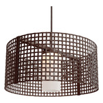 Tweed Drum Pendant - Flat Bronze / Frosted