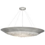 Arctic Halo Bowl Pendant - Silver Leaf / Crystal