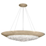 Arctic Halo Bowl Pendant - Champagne Tinted Gold Leaf / Crystal