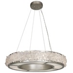 Arctic Halo Chandelier - Silver Leaf / Crystal