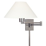 Boring Swing Arm Lamp - Matte Brushed Nickel / Oyster Fabric / Glass Diffuser