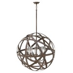 Carson 120V Outdoor Pendant - Vintage Iron / Clear Seedy