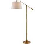 Maxstoke Floor Lamp - Antique Brass / Beige