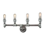 Cast Iron Pipe Bathroom Vanity Light - Weathered Zinc