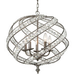 Renaissance Chandelier - Weathered Zinc / Clear Crystal