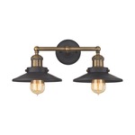 English Pub Bathroom Vanity Light - Antique Brass / Graphite