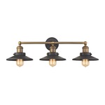 English Pub Bathroom Vanity Light - Antique Brass / Graphite