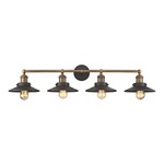 English Pub Bathroom Vanity Light - Antique Brass / Graphite