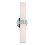 Bond Double Bathroom Vanity Light - Brushed Nickel / White