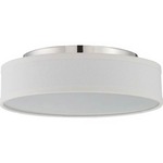 Heather Ceiling Light Fixture - Polished Nickel / White Linen