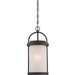 Willis Outdoor Pendant - Textured Black / Antique White