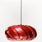 Eclipse Pendant - Black / Red Stained Wood
