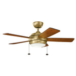 Starkk Ceiling Fan with Light - Natural Brass / Medium Cherry / Dark Cherry