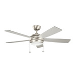 Starkk Ceiling Fan with Light - Brushed Nickel / Silver / Walnut