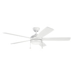 Starkk Ceiling Fan with Light - Matte White / Matte White