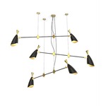 Duke 6 Adjustable Pendant - Gold / Glossy Black