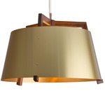 Ignis Cord Pendant - Brushed Brass / Walnut
