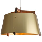 Ignis LED Rigid Stem Pendant - Brushed Brass / Walnut