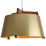 Ignis Cord Pendant - Brushed Brass / Walnut