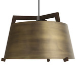Ignis LED Rigid Stem Pendant - Distressed Brass / Dark Stained Walnut