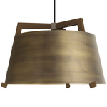 Ignis Cord Pendant - Distressed Brass / Walnut