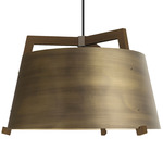 Ignis Cord Pendant - Distressed Brass / Walnut