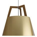 Imber Rigid Stem Pendant - Brushed Brass / Walnut