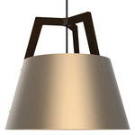 Imber Cord Pendant - Rose Gold / Dark Stained Walnut