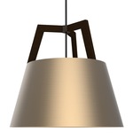 Imber Rigid Stem Pendant - Rose Gold / Dark Stained Walnut