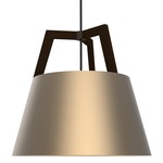 Imber Rigid Stem Pendant Without Diffuser - Rose Gold / Dark Stained Walnut