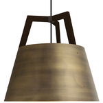 Imber Cord LED Pendant - Distressed Brass / Dark Stained Walnut
