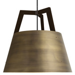 Imber Cord LED Pendant - Distressed Brass / Dark Stained Walnut