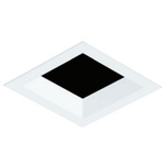 4 Inch Square Flanged Bevel Trim - White / No Lens