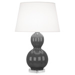 Randolph Table Lamp - Black / Pearl Dupioni