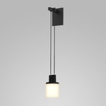 Suspenders Single Wall Sconce with Drum Luminaire - Satin Black