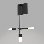 Suspenders Single Wall Light with Etched Chiclet Cluster - Satin Black