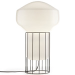 Aerostat Cage Table Lamp - Black Nickel / White