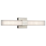 Neltev Bathroom Vanity Light - Satin Nickel / White