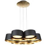 Marimba Chandelier - Gold Leaf / Dark Bronze