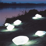 Stones Outdoor Lamp - White / White