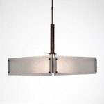 Urban Loft Square Chandelier - Oil Rubbed Bronze / Frosted Granite