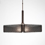 Urban Loft Square Chandelier - Oil Rubbed Bronze / Smoke Granite