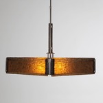 Urban Loft Square Chandelier - Satin Nickel / Bronze Granite