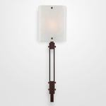 Urban Loft Trestle Glass Wall Light - Gunmetal / Frosted Granite