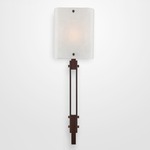 Urban Loft Trestle Glass Wall Sconce - Gunmetal / Frosted Granite