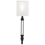 Urban Loft Trestle Glass Wall Light - Gunmetal / Ivory Wisp