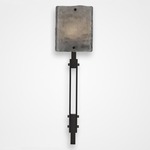 Urban Loft Trestle Glass Wall Light - Gunmetal / Smoke Granite