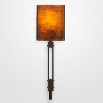 Urban Loft Trestle Glass Wall Sconce - Oil Rubbed Bronze / Bronze Granite